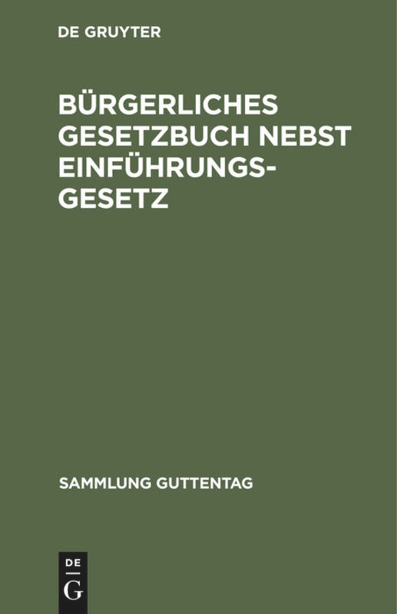 book: Bürgerliches Gesetzbuch nebst Einführungsgesetz