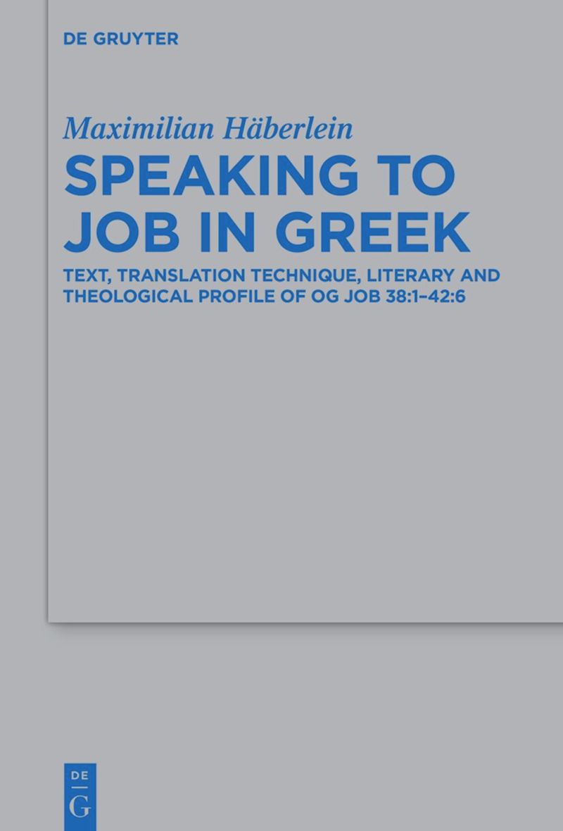book: Speaking to Job in Greek