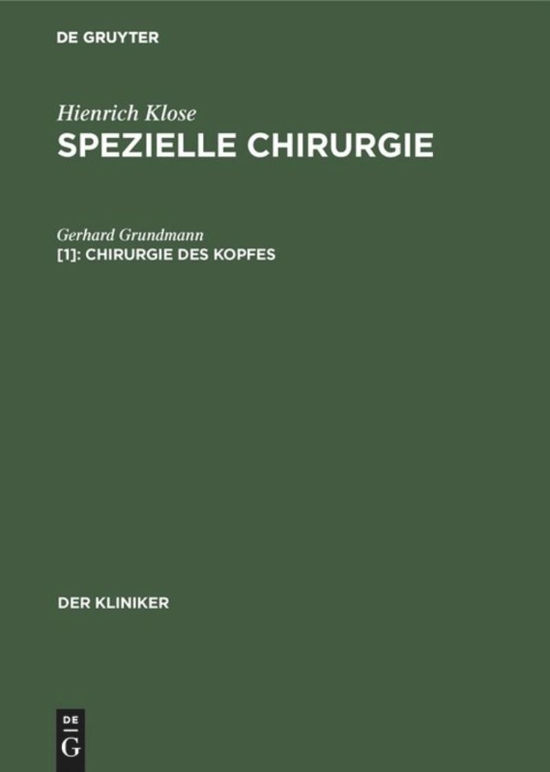 book: [1] Chirurgie des Kopfes