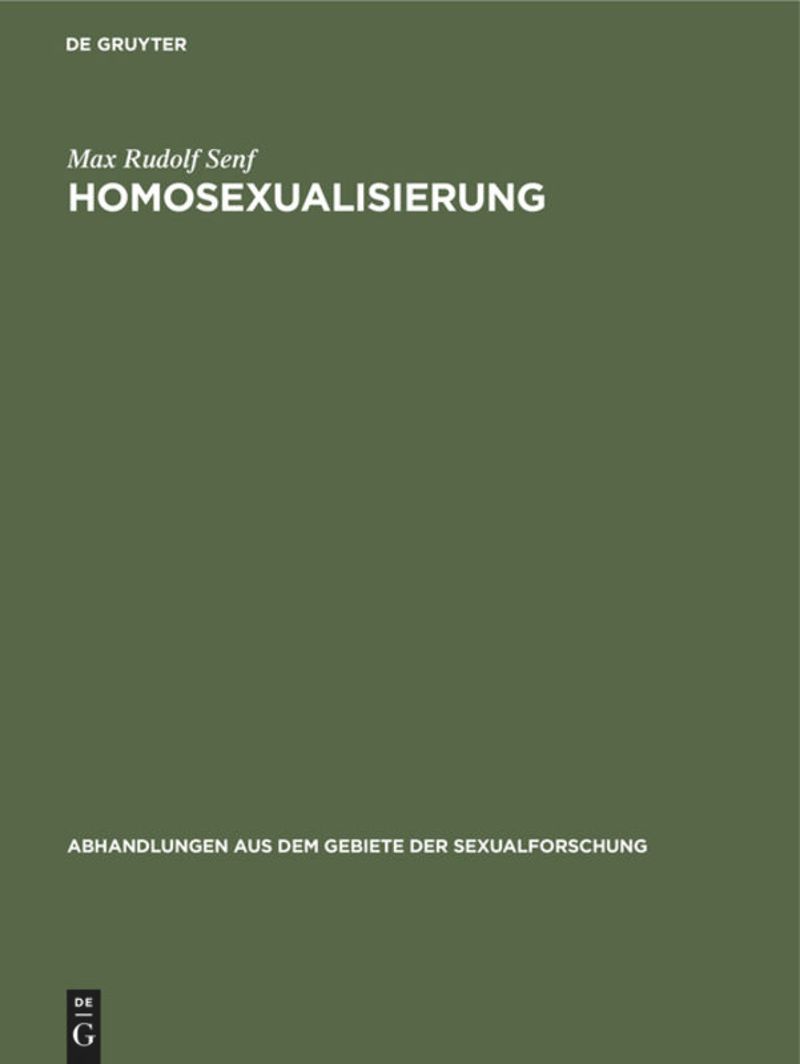 book: Homosexualisierung