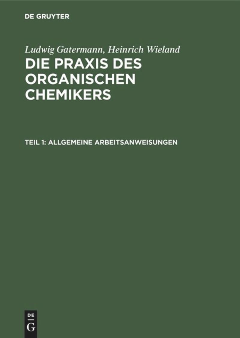 book: Teil 1 Allgemeine Arbeitsanweisungen