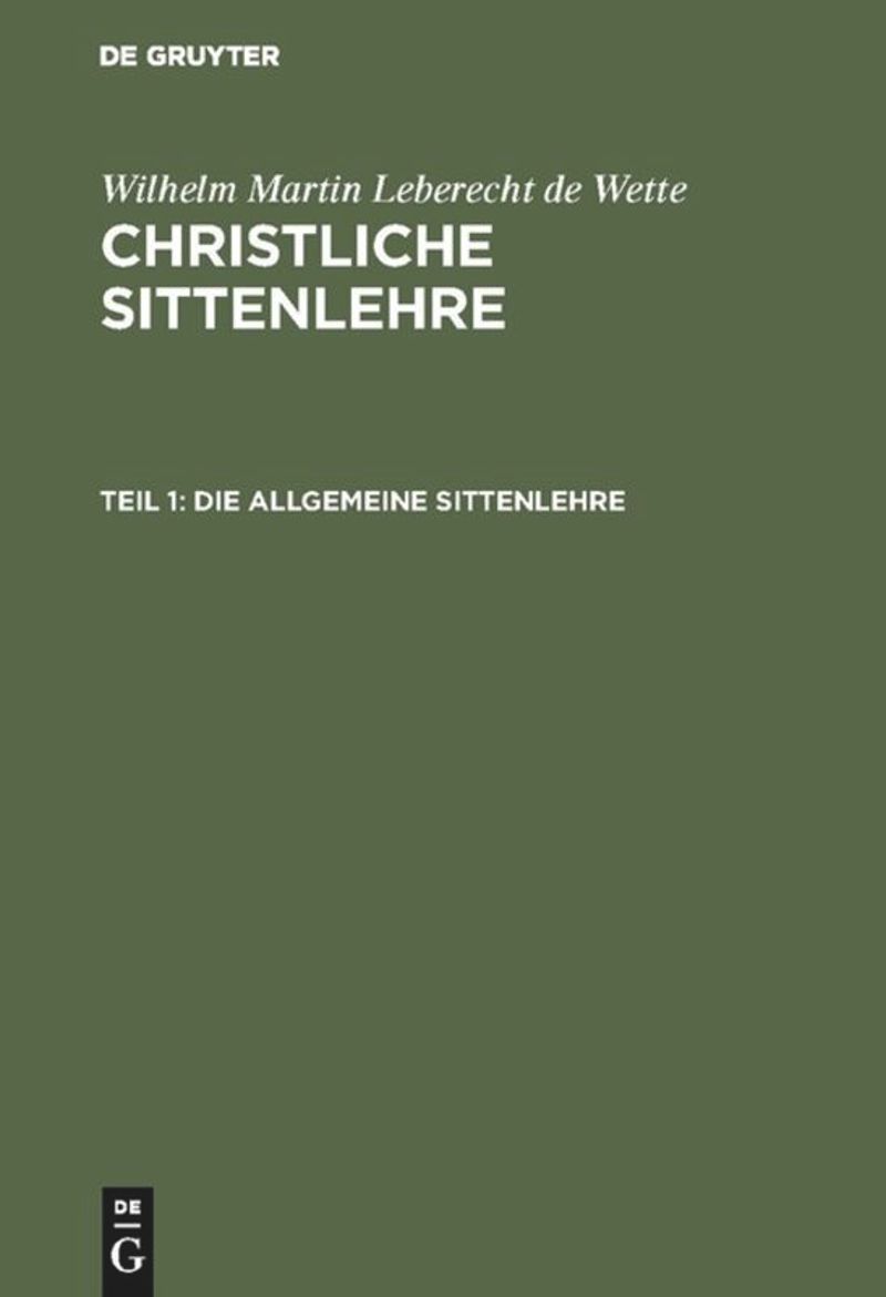 book: Teil 1 Die allgemeine Sittenlehre