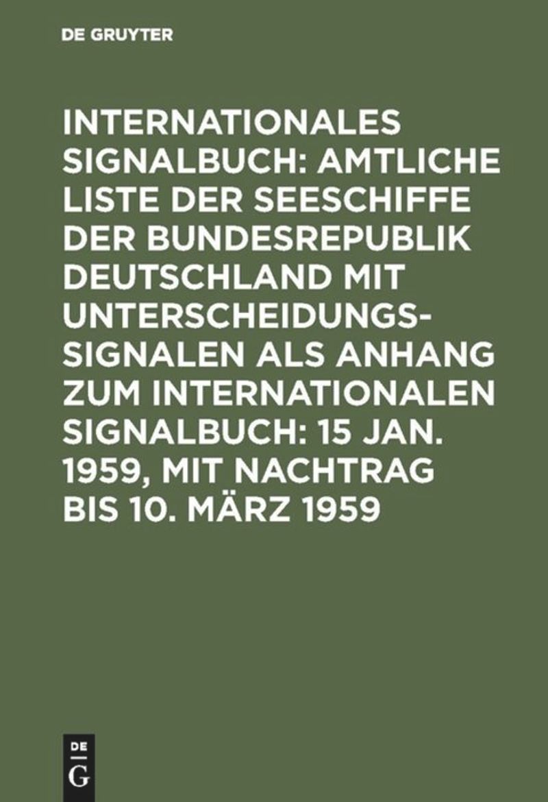 book: 15 Jan. 1959, mit Nachtrag bis 10. März 1959