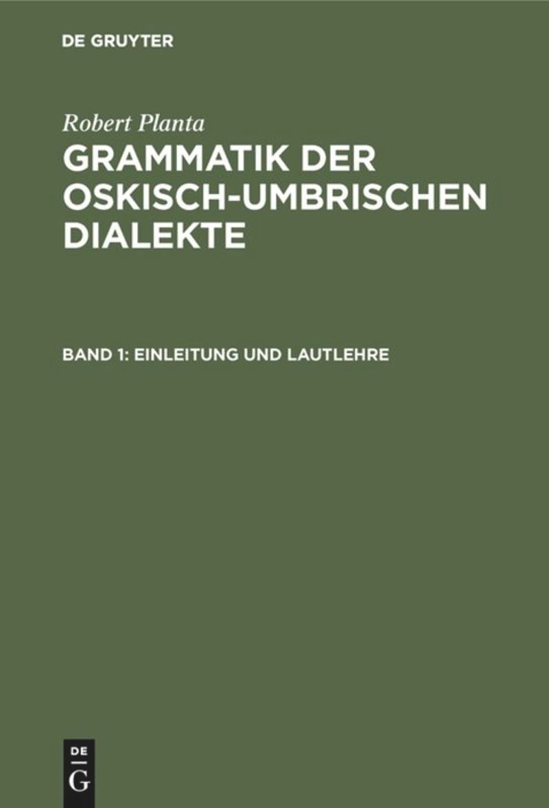 book: Band 1 Einleitung und Lautlehre