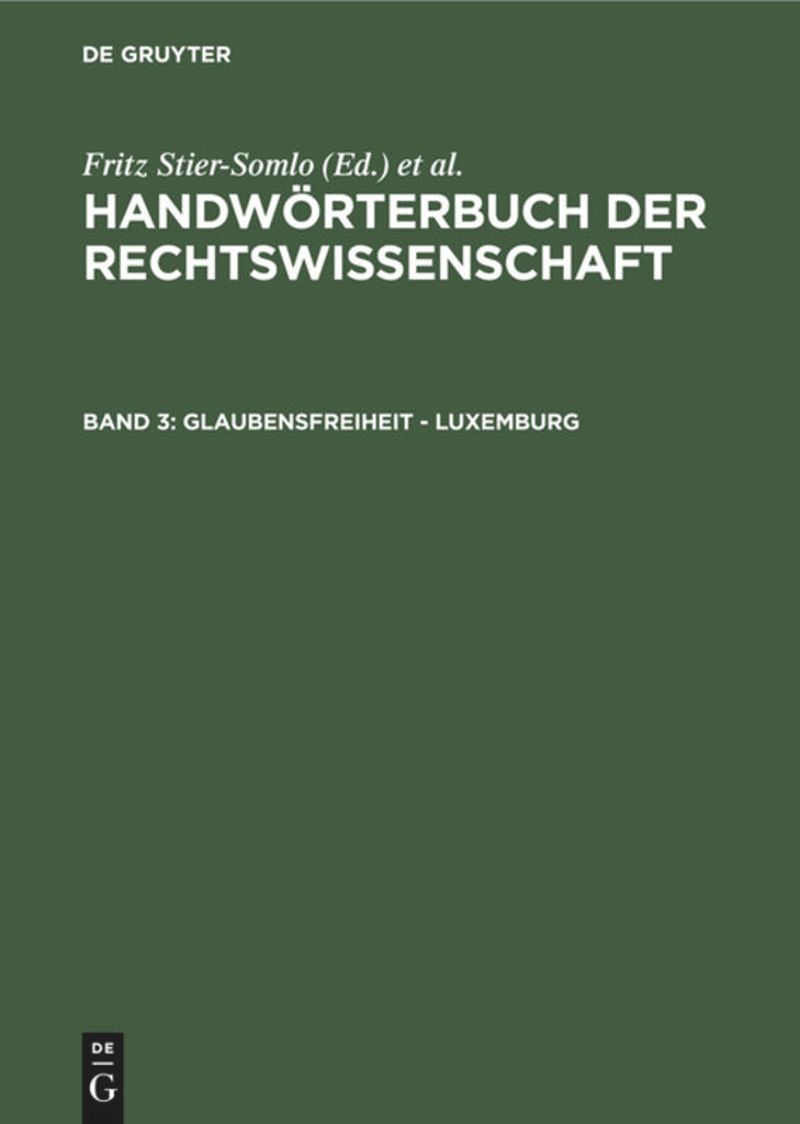 book: Band 3 Glaubensfreiheit - Luxemburg