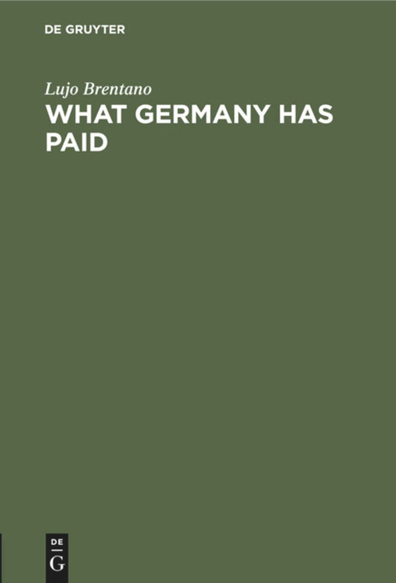 book: What Germany has paid