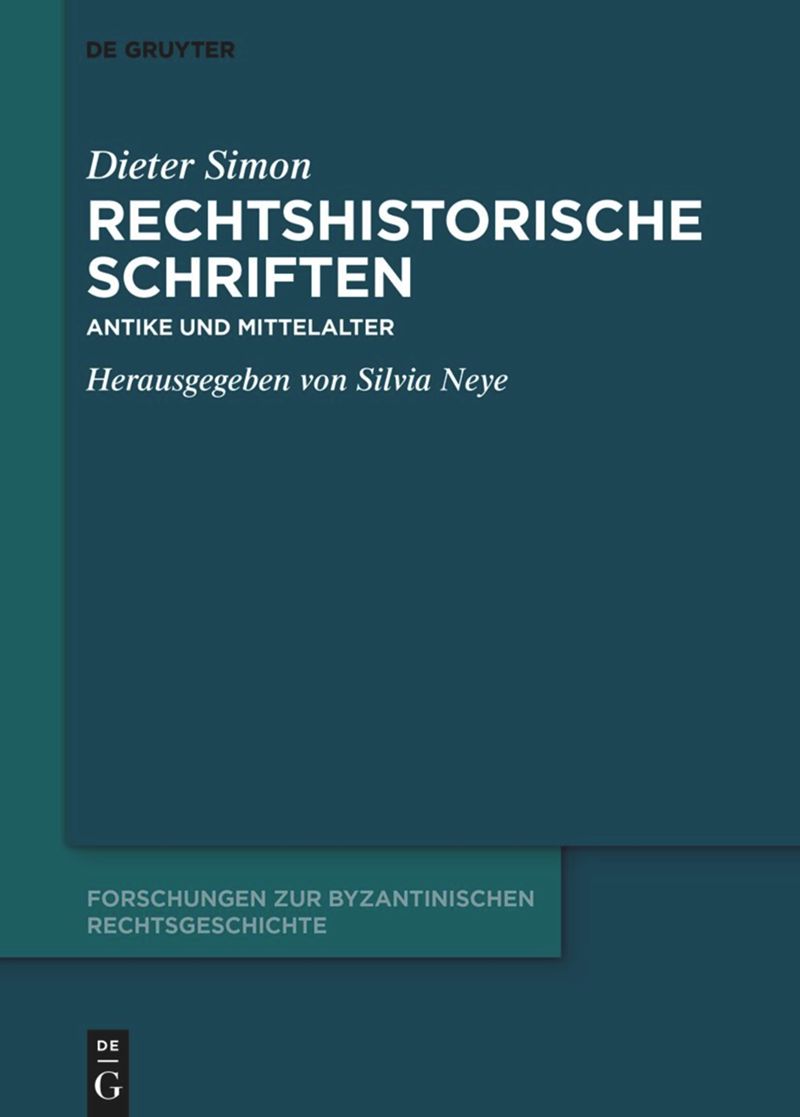 book: Rechtshistorische Schriften