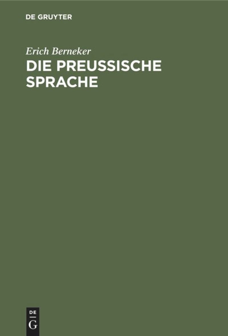 book: Die preussische Sprache