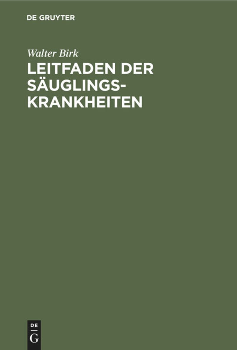 book: Leitfaden der Säuglingskrankheiten