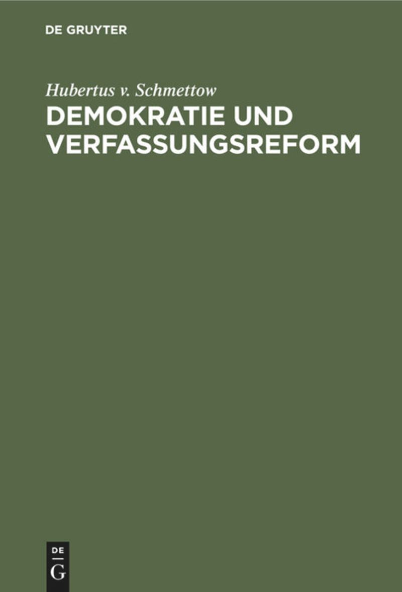 book: Demokratie und Verfassungsreform