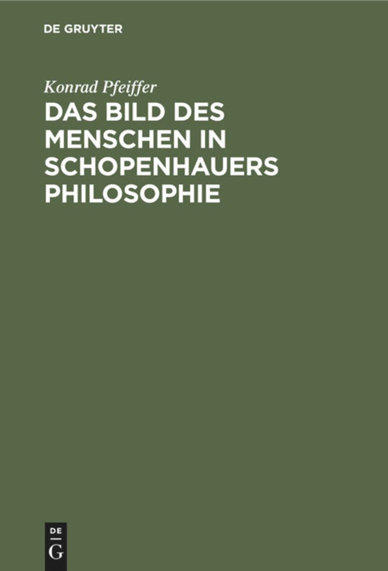 book: Das Bild des Menschen in Schopenhauers Philosophie