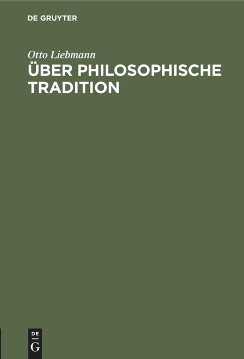 book: Über philosophische Tradition