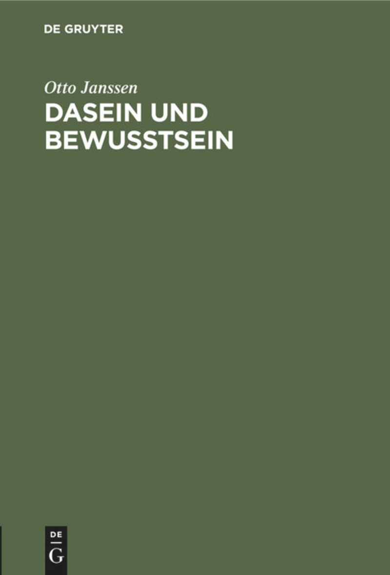 book: Dasein und Bewusstsein