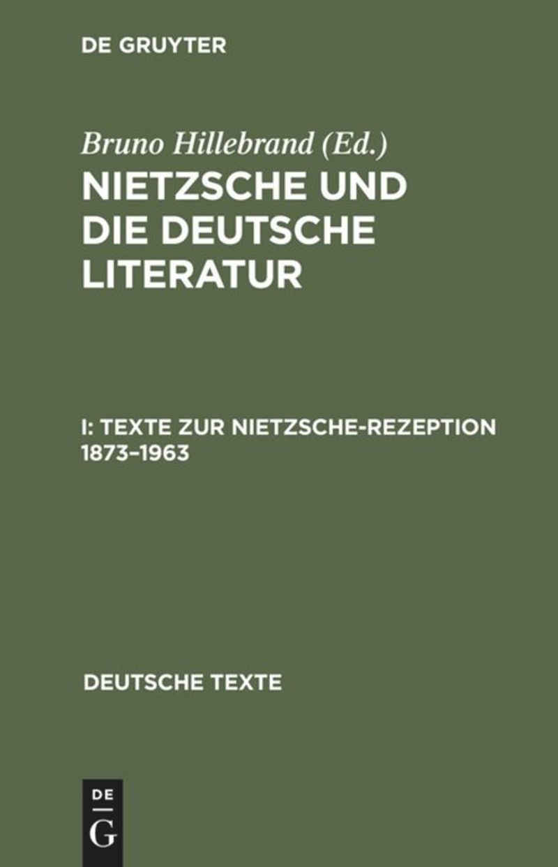 book: I Texte zur Nietzsche-Rezeption 1873–1963