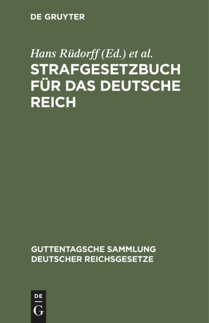 book: Strafgesetzbuch für das Deutsche Reich