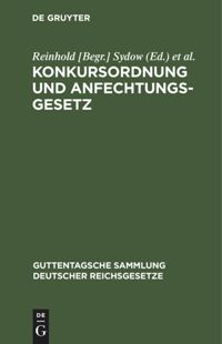 book: Konkursordnung und Anfechtungsgesetz