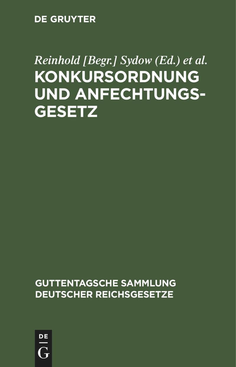 book: Konkursordnung und Anfechtungsgesetz