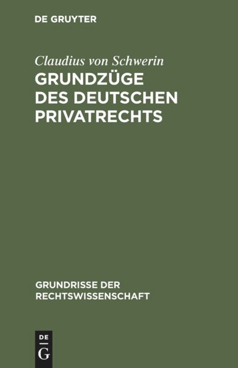 book: Grundzüge des deutschen Privatrechts