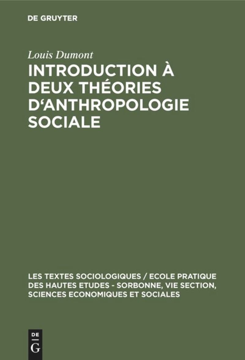 book: Introduction à deux théories d'anthropologie sociale