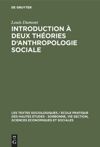 book: Introduction à deux théories d'anthropologie sociale