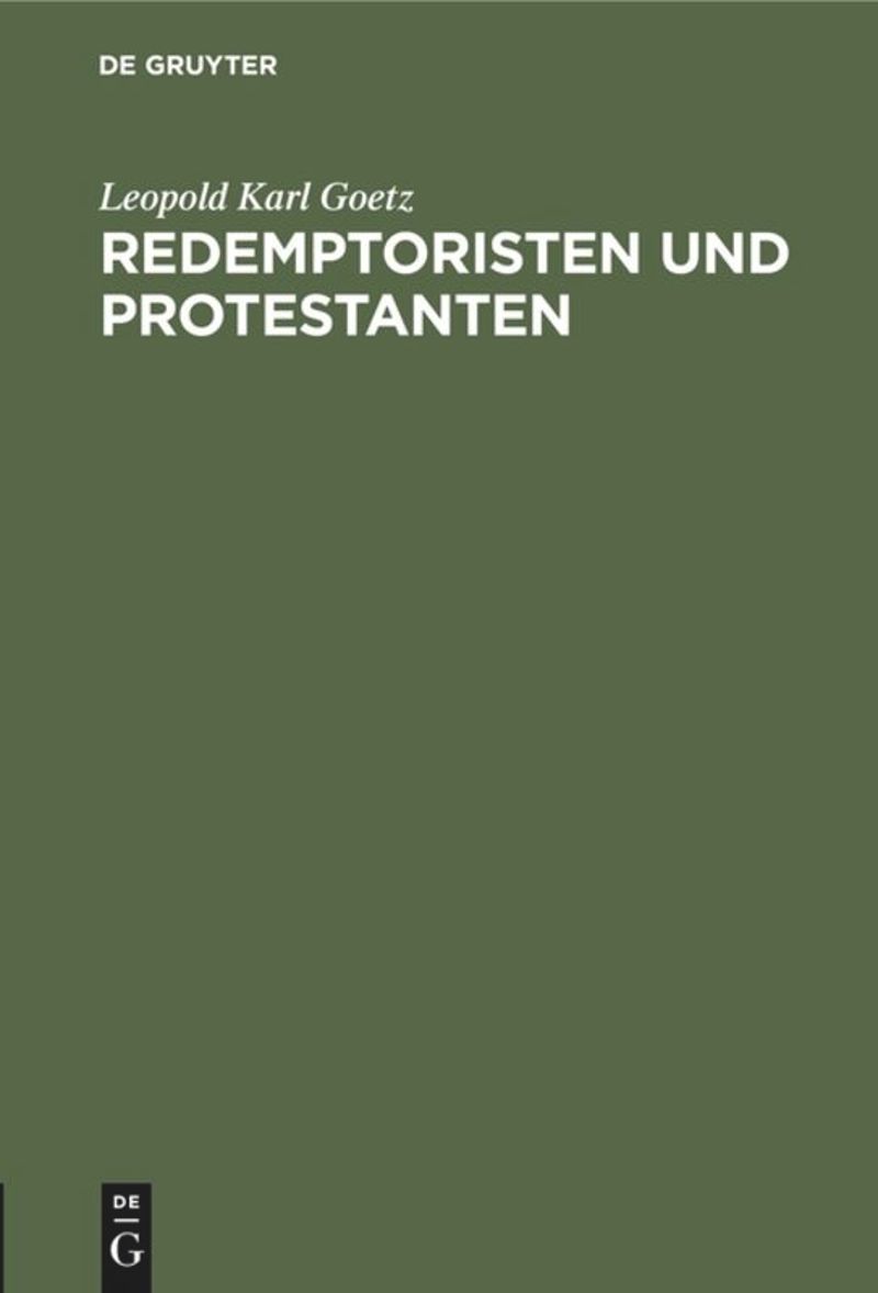 book: Redemptoristen und Protestanten