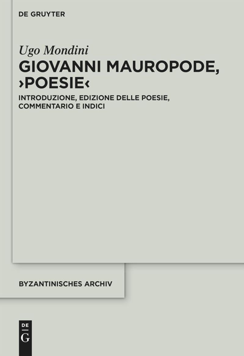 book: Giovanni Mauropode, ›Poesie‹
