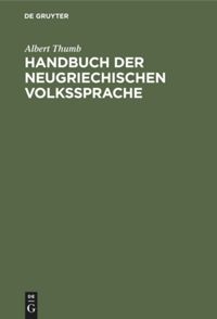 book: Handbuch der neugriechischen Volkssprache