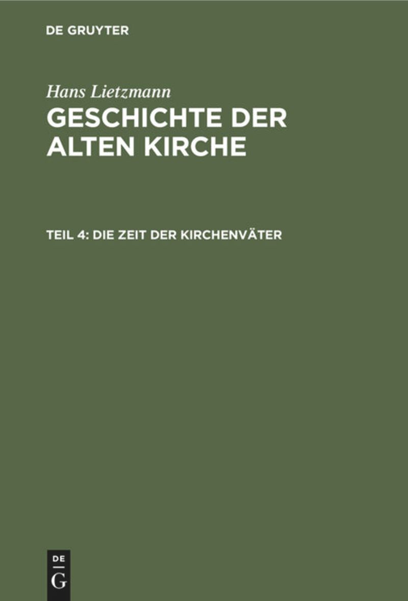 book: Teil 4 Die Zeit der Kirchenväter