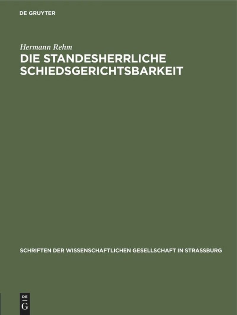 book: Die standesherrliche Schiedsgerichtsbarkeit