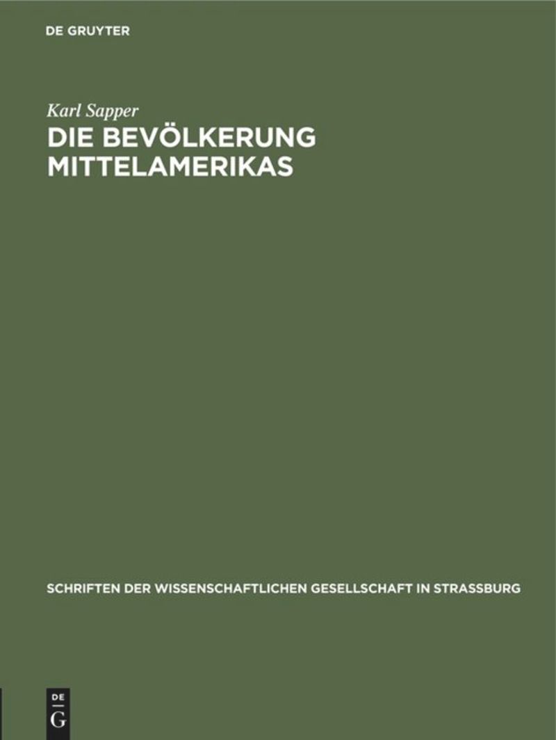 book: Die Bevölkerung Mittelamerikas