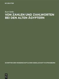 book: Von Zahlen und Zahlworten bei den alten Ägyptern