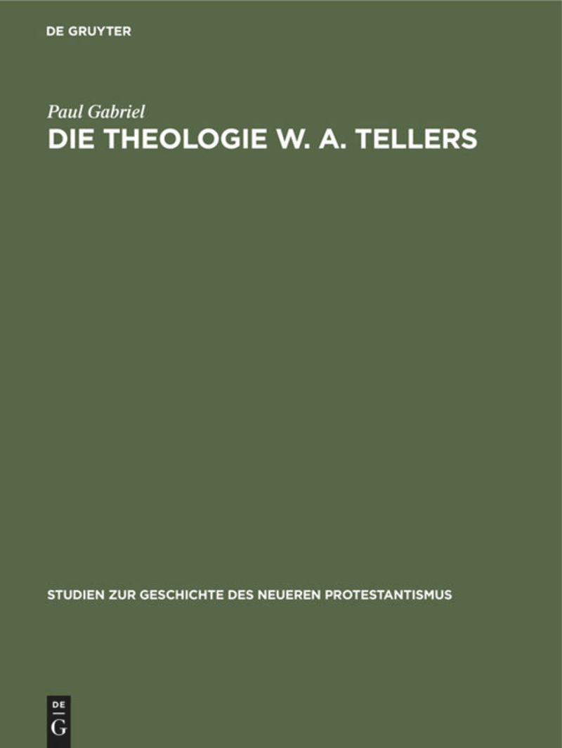 book: Die Theologie W. A. Tellers