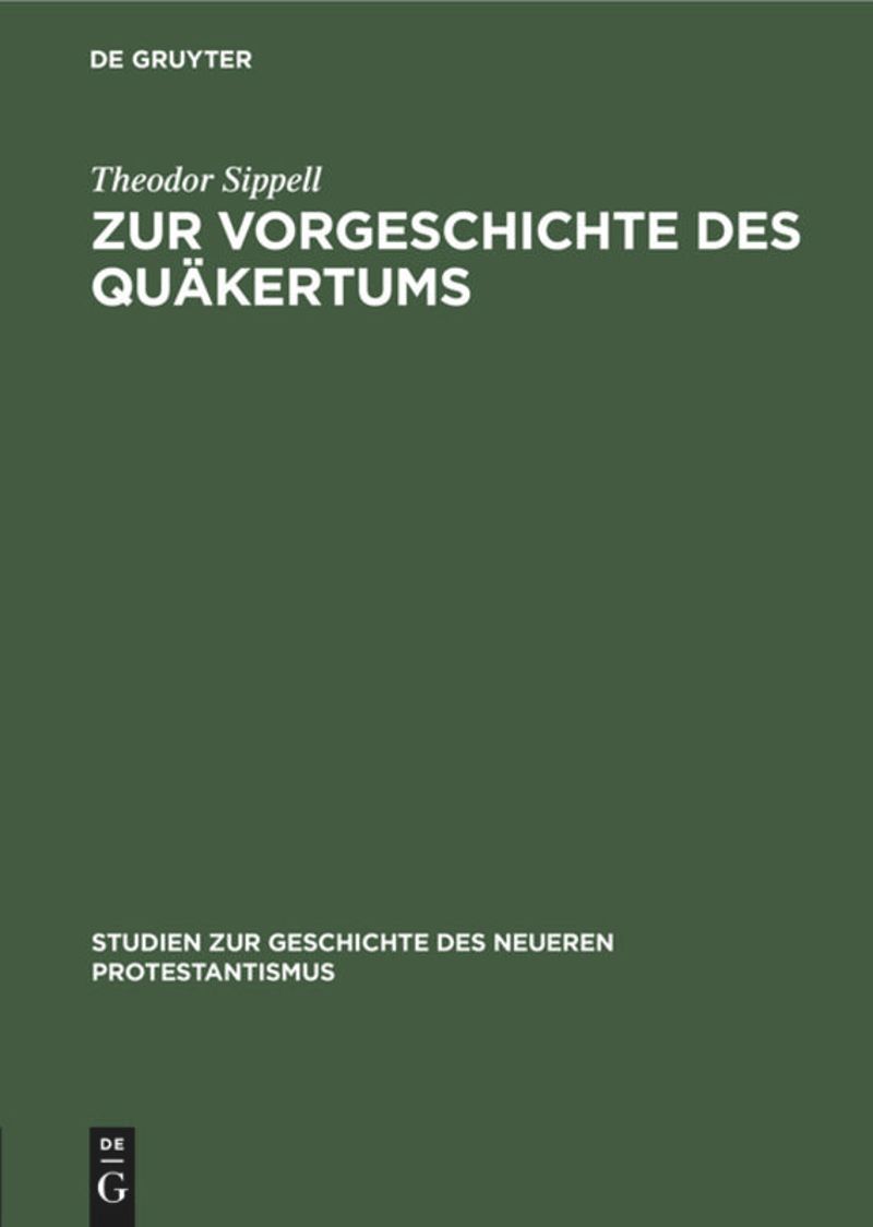 book: Zur Vorgeschichte des Quäkertums