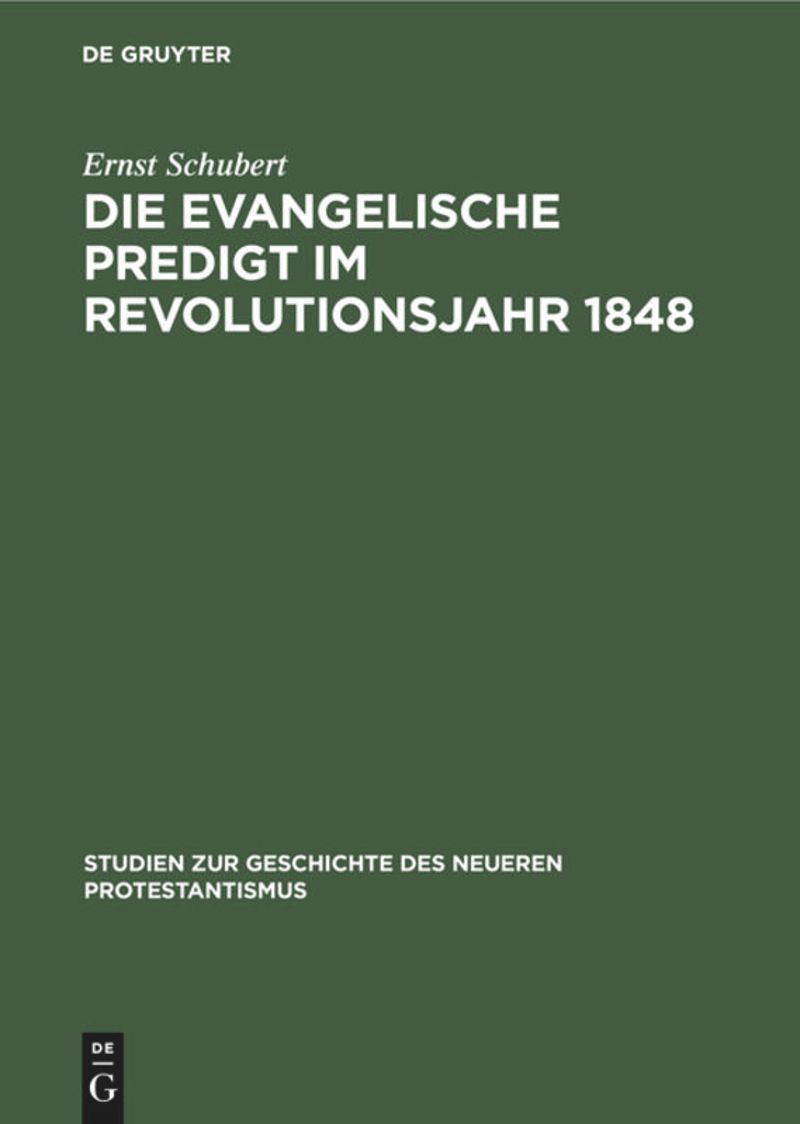 book: Die evangelische Predigt im Revolutionsjahr 1848
