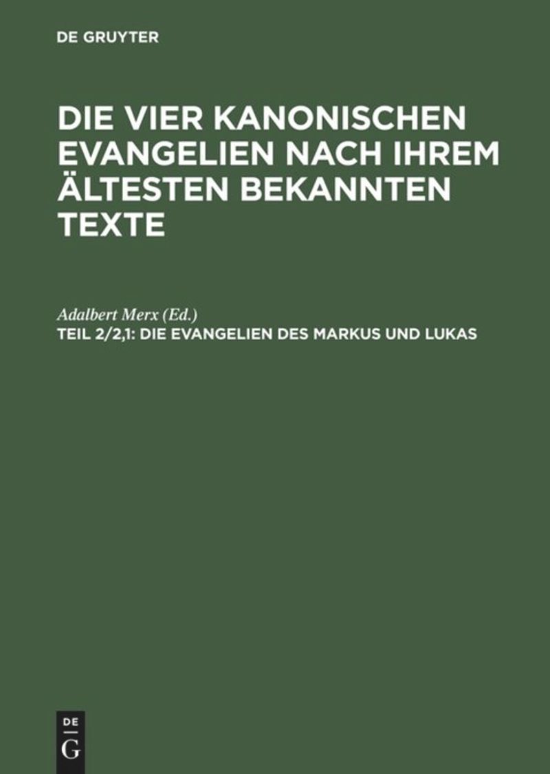 book: Teil 2/2,1 Die Evangelien des Markus und Lukas