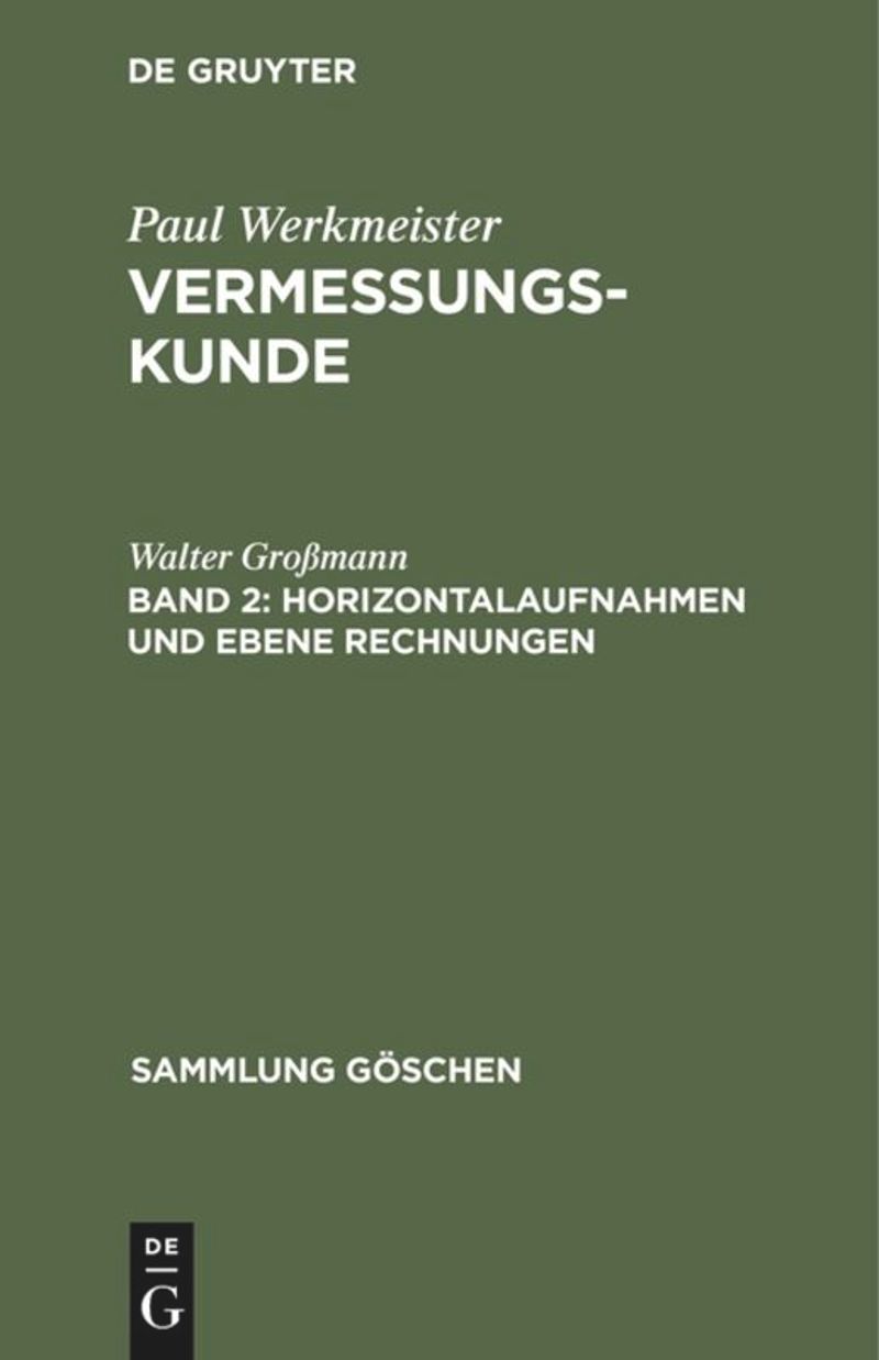 book: Band 2 Horizontalaufnahmen und ebene Rechnungen