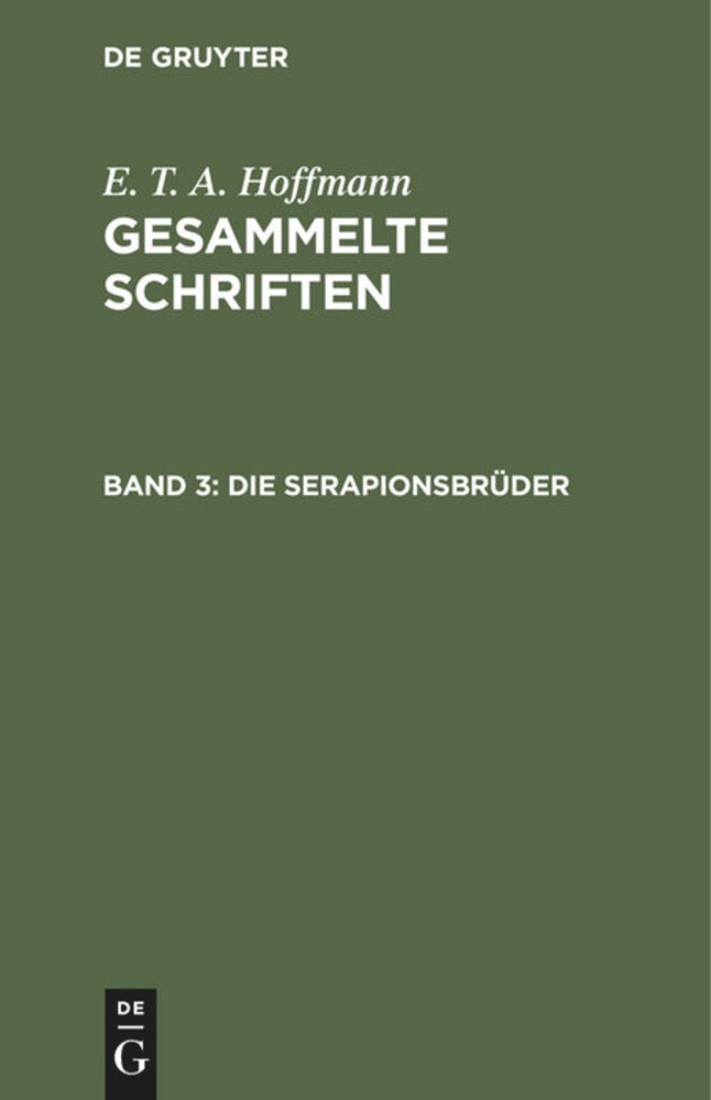 book: Band 3 Die Serapionsbrüder