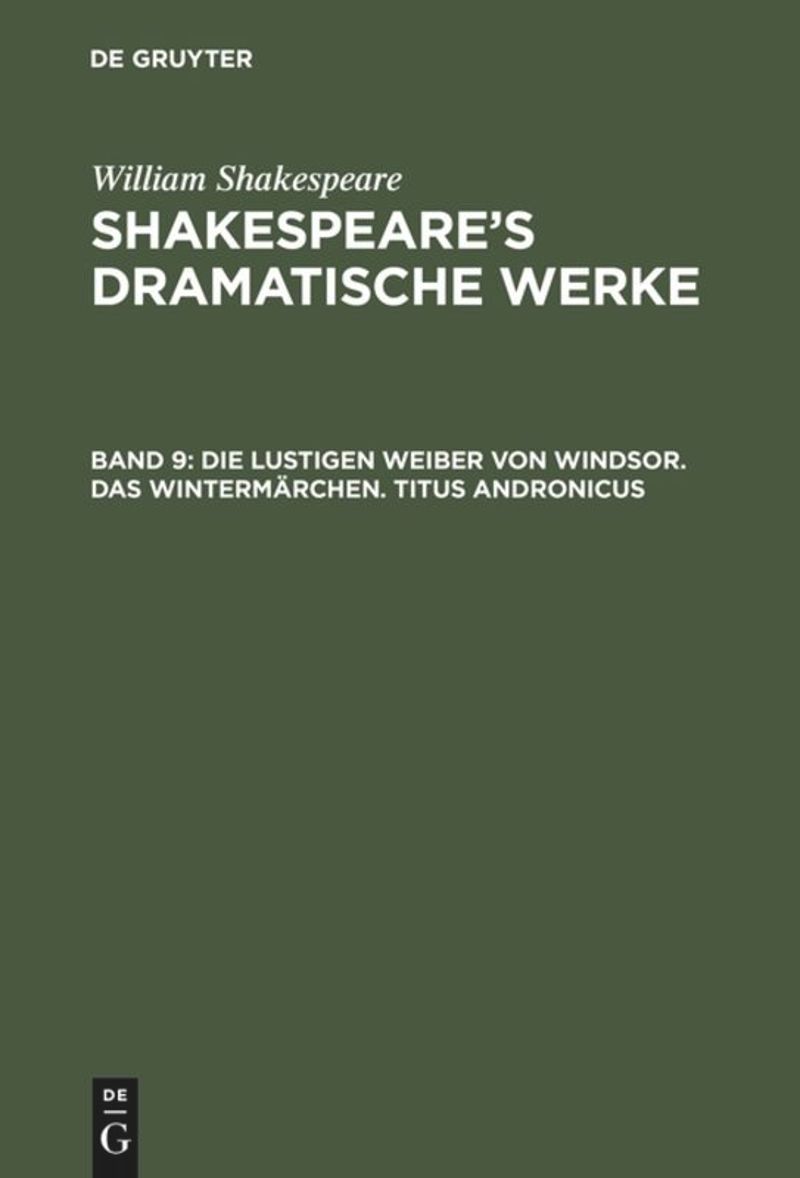 book: Band 9 Die lustigen Weiber von Windsor. Das Wintermärchen. Titus Andronicus