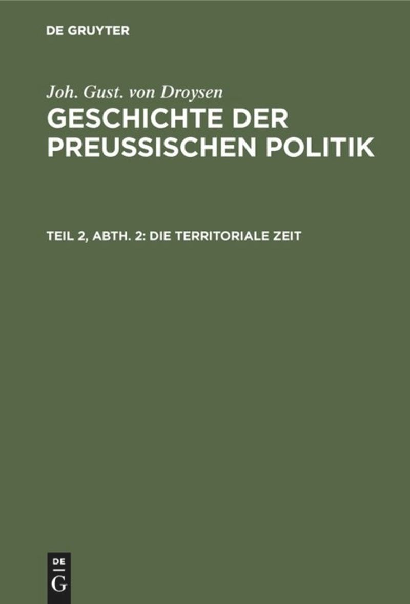 book: Teil 2, Abt. 2 Die territoriale Zeit