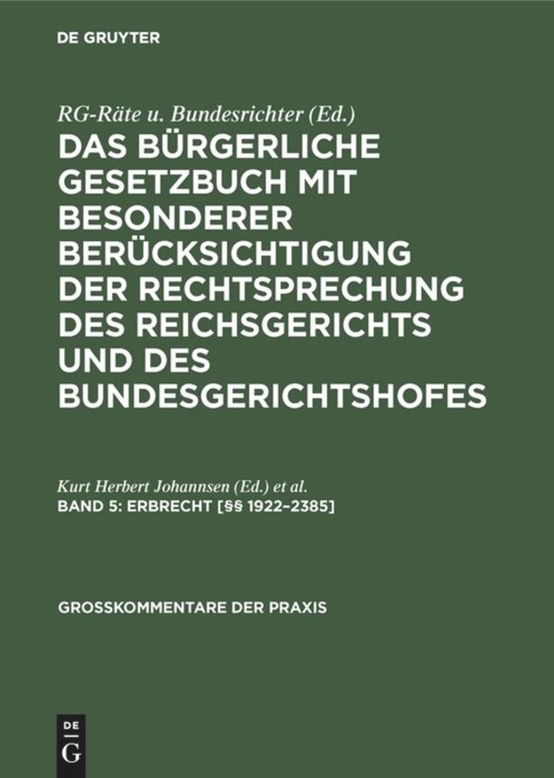 book: Band 5 Erbrecht [§§ 1922–2385]