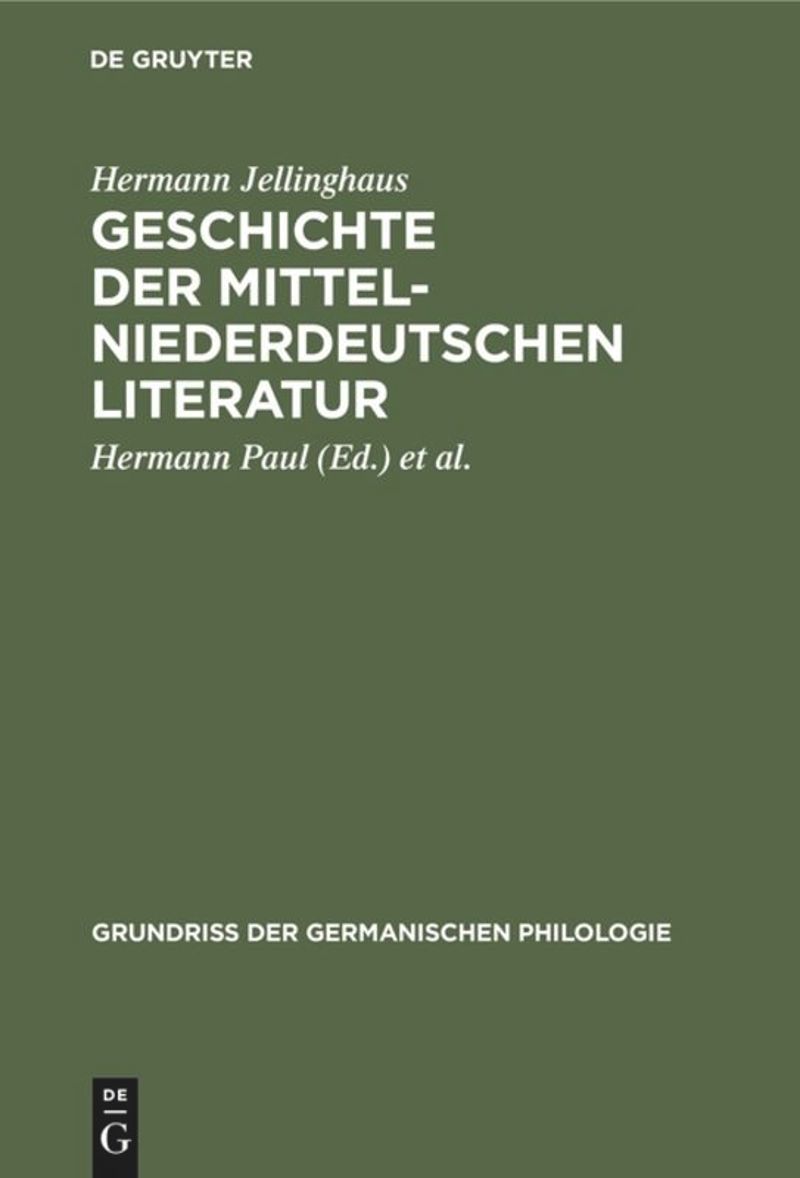 book: Geschichte der mittelniederdeutschen Literatur