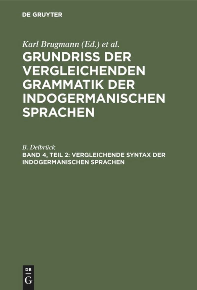 book: Band 4, Teil 2 Vergleichende Syntax der indogermanischen Sprachen