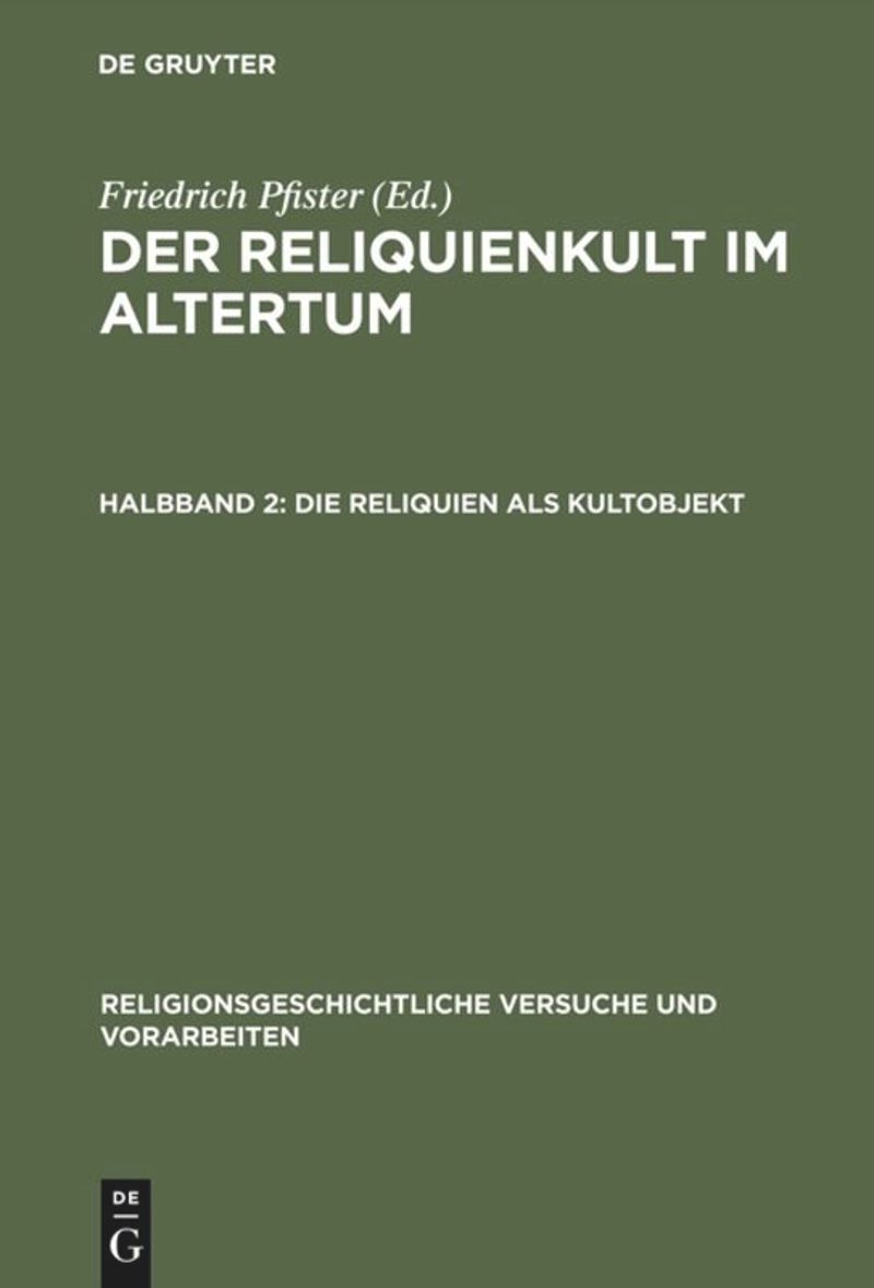 book: Halbband 2 Die Reliquien als Kultobjekt