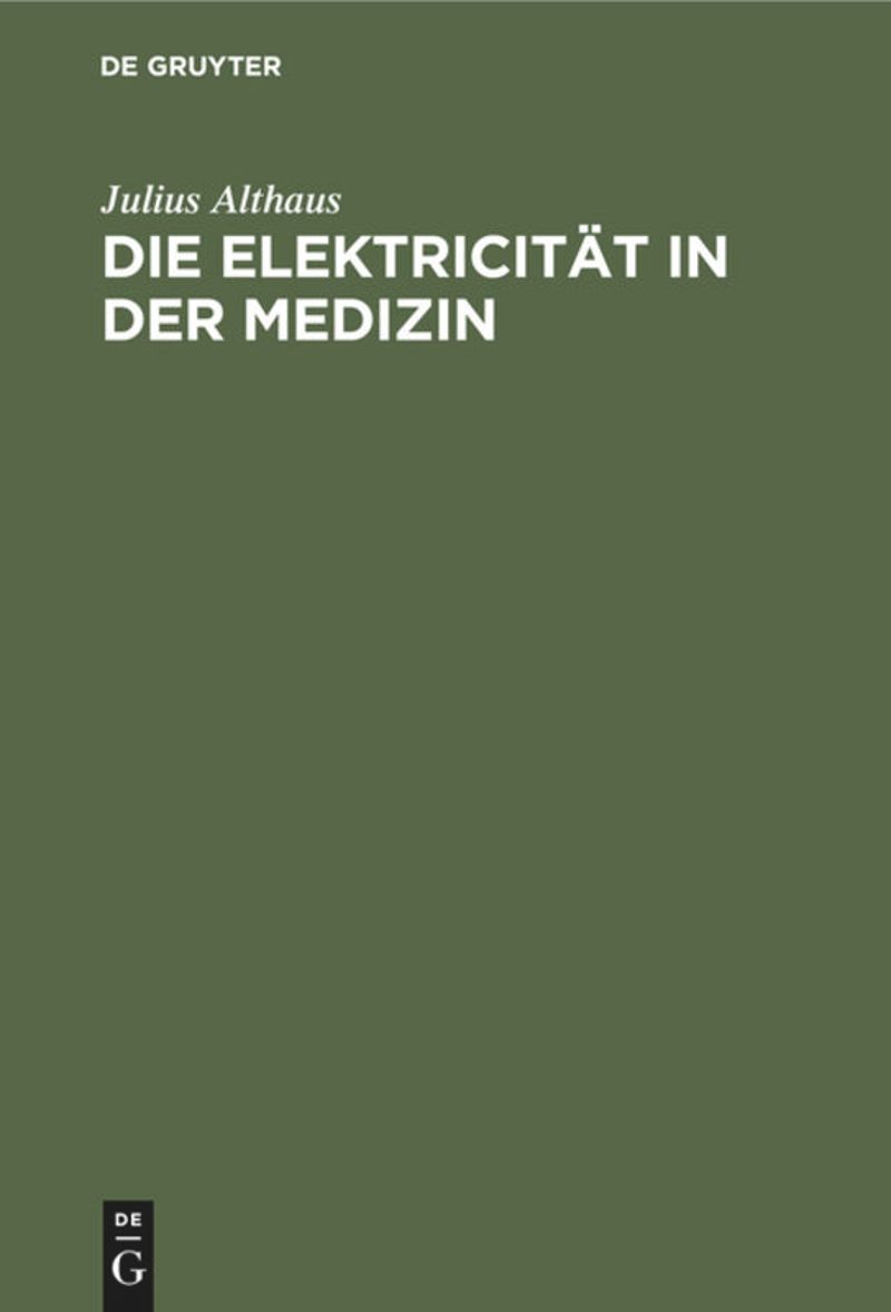 book: Die Elektricität in der Medizin
