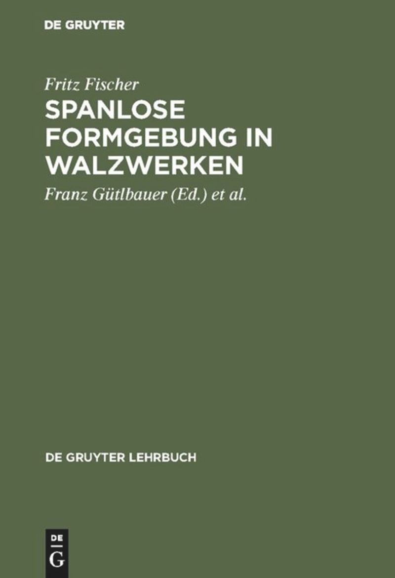 book: Spanlose Formgebung in Walzwerken