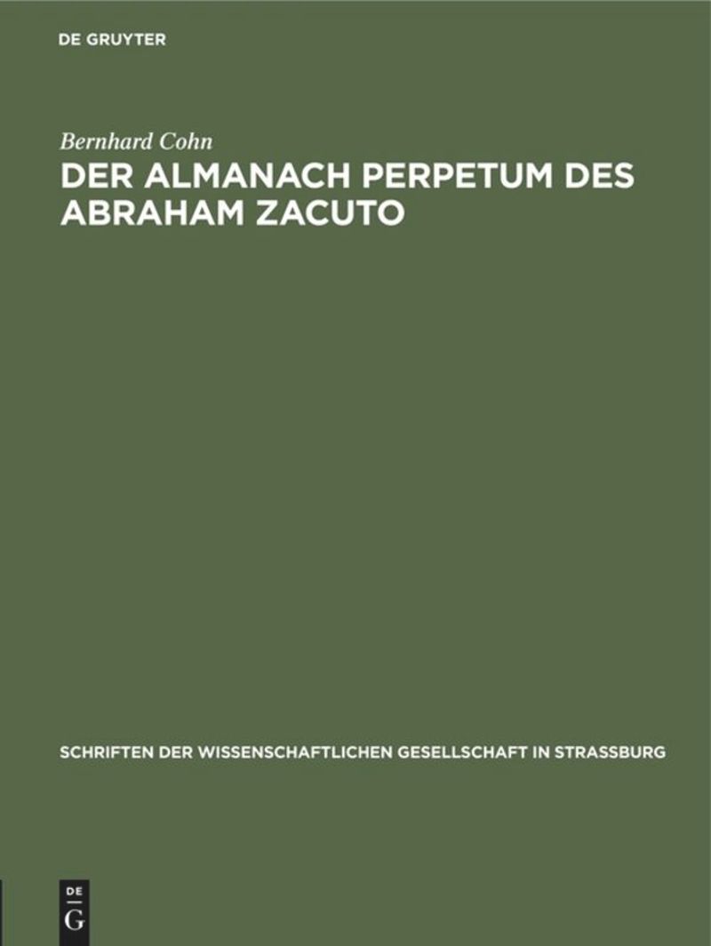 book: Der Almanach perpetum des Abraham Zacuto