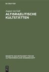book: Altisraelitische Kultstätten