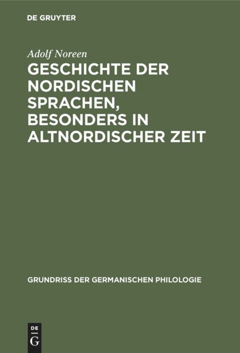 book: Geschichte der nordischen Sprachen, besonders in altnordischer Zeit