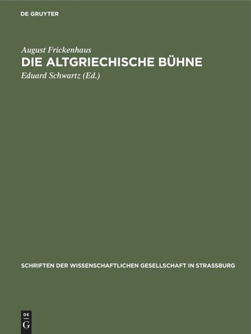 book: Die altgriechische Bühne