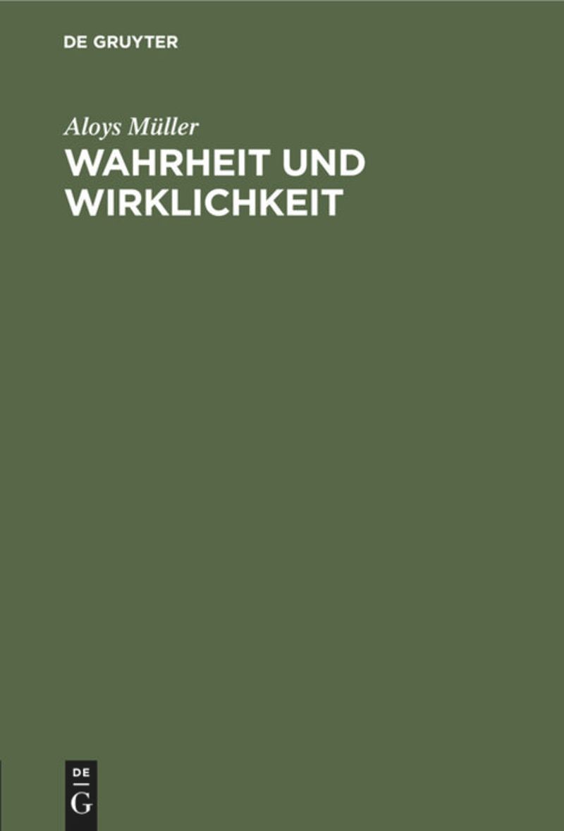 book: Wahrheit und Wirklichkeit